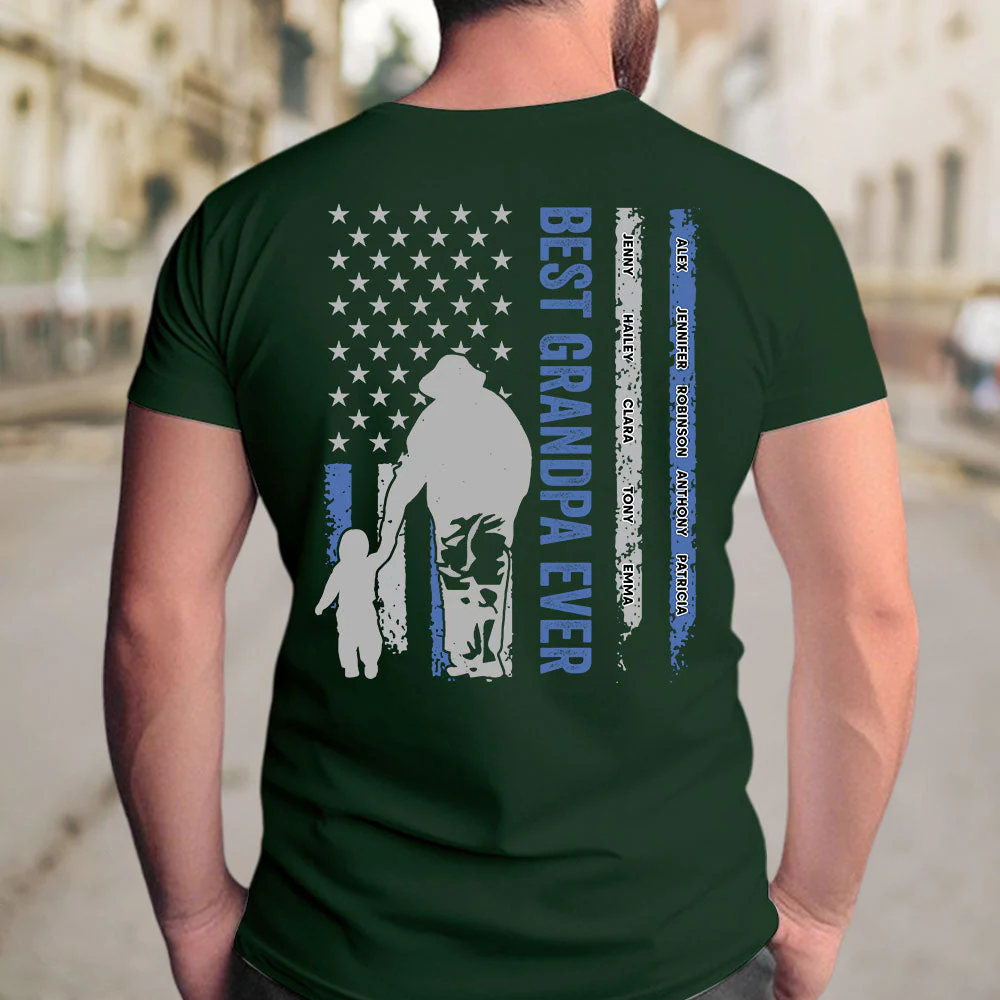 Best Grandpa Ever - Personalized Custom Shirt - Image 3