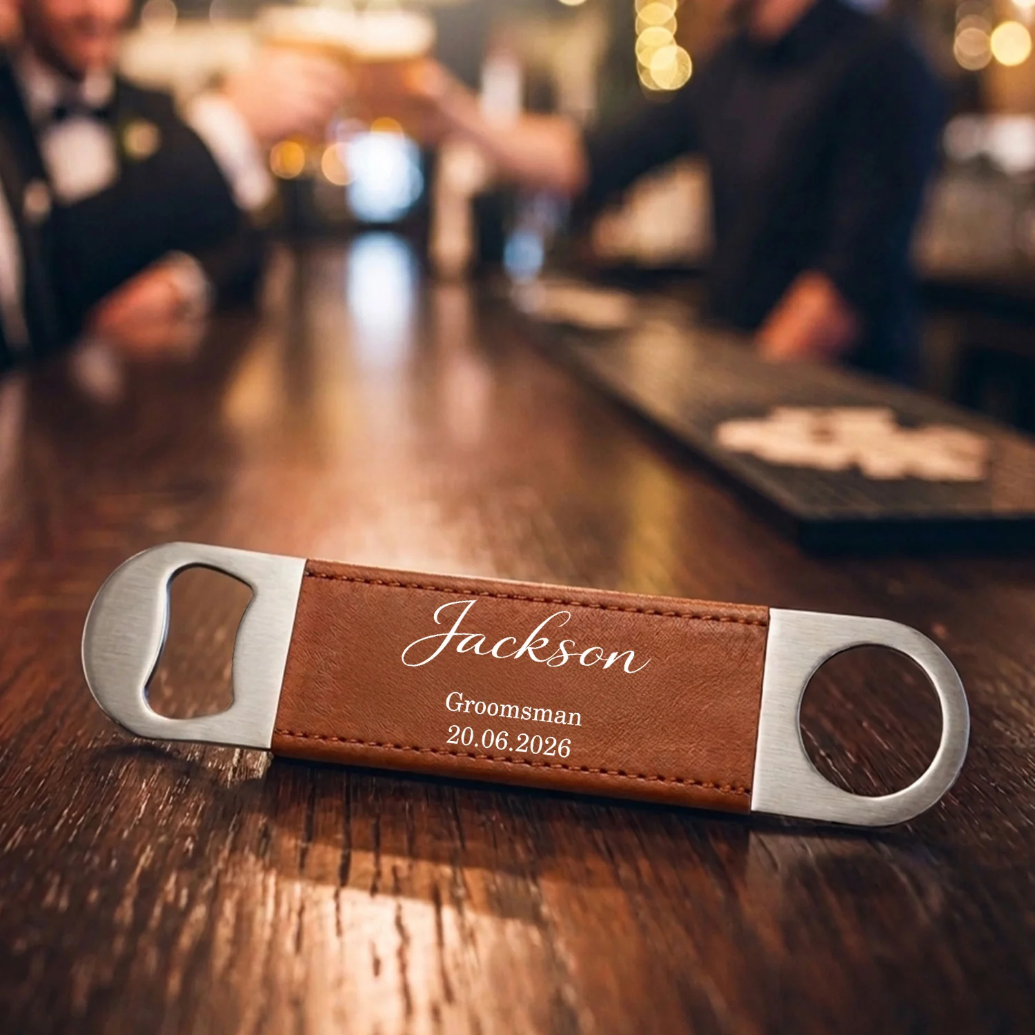 Best Man - Personalized Custom Leather Bottle Opener - Image 4