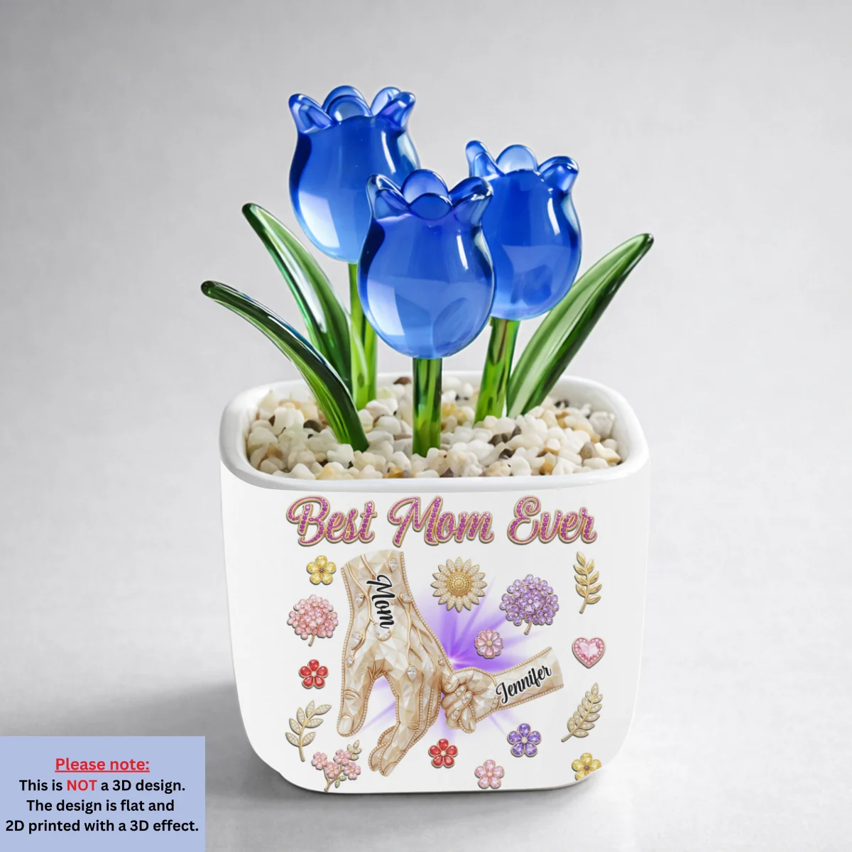 Best Mom Ever - Personalized Custom Glass Everlasting Tulips - Image 8