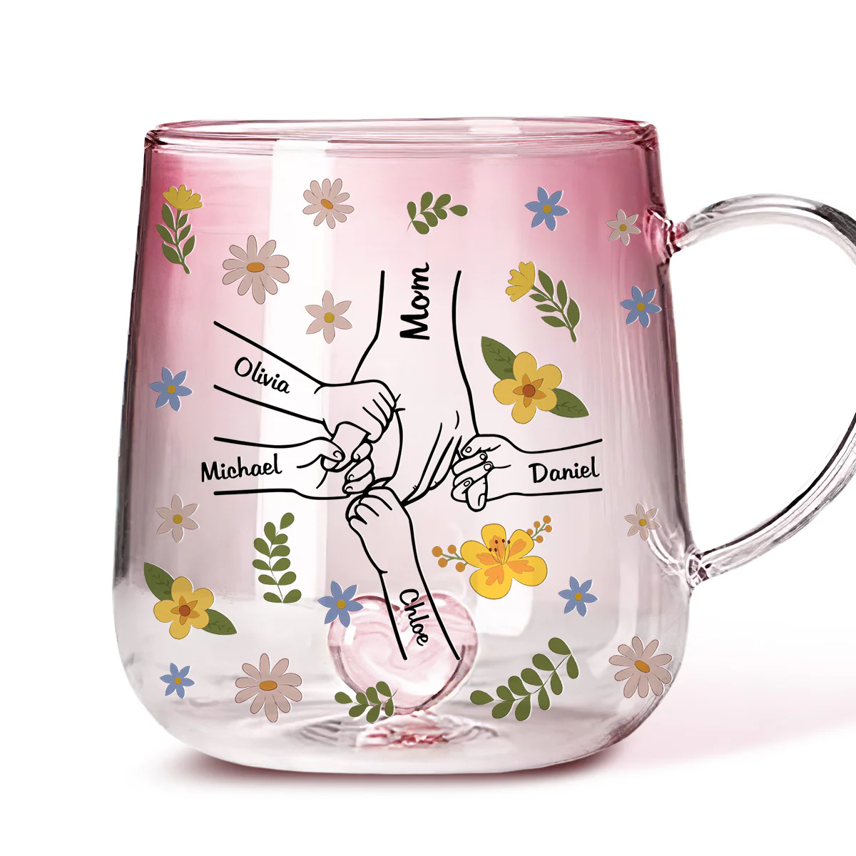 Best Mom Ever - Personalized Custom Pink Gradient Glass Mug