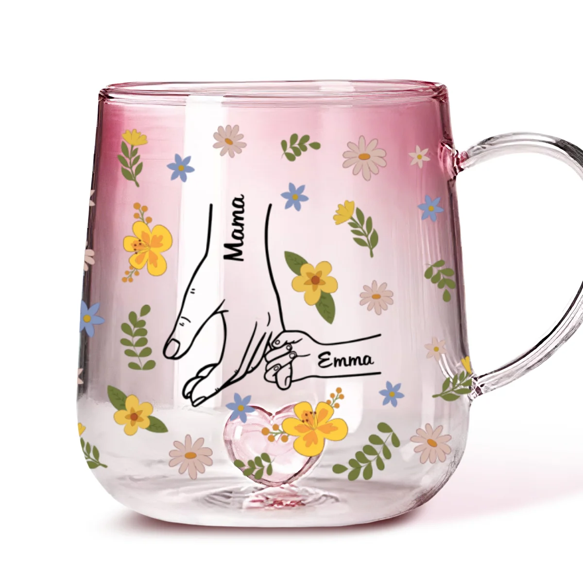 Best Mom Ever - Personalized Custom Pink Gradient Glass Mug - Image 5