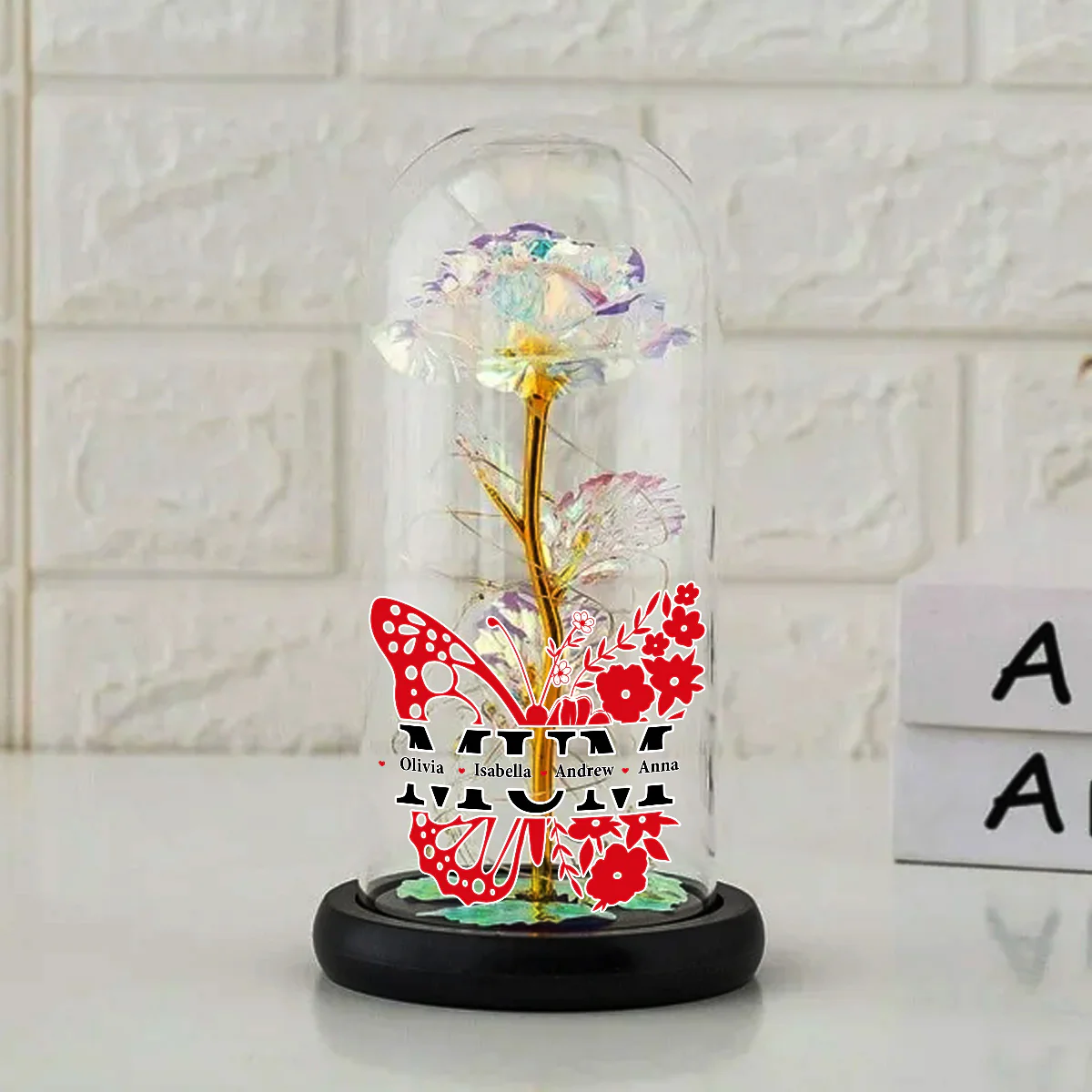 Best Mom - Personalized Custom Sparkly Rose - Image 4