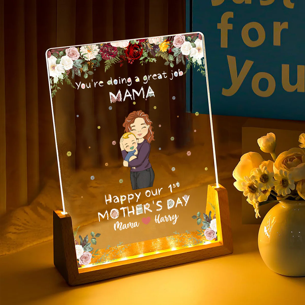 Best Mommy - Personalized Custom Plaque With Walnut Base - Image 2