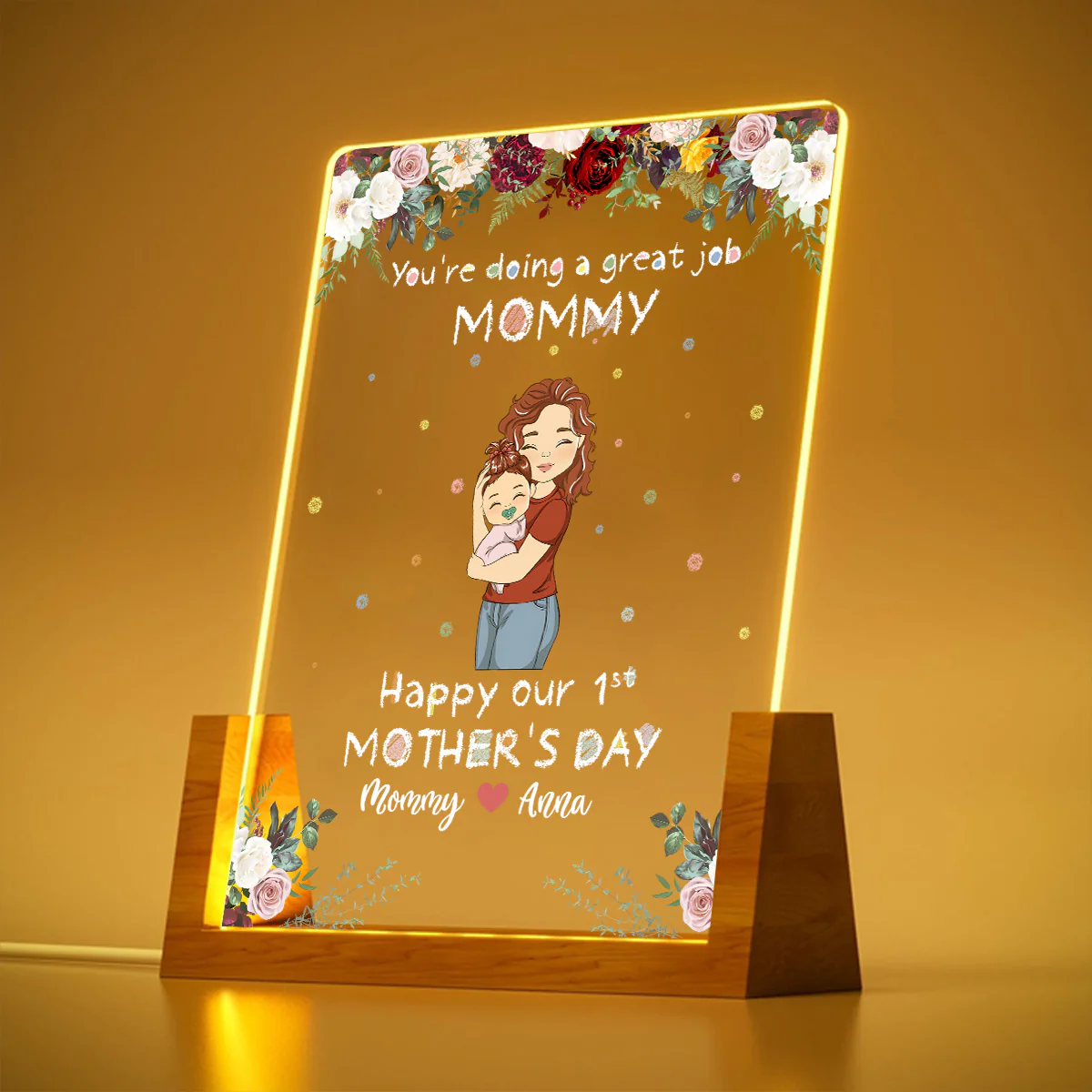 Best Mommy - Personalized Custom Plaque With Walnut Base - Image 3