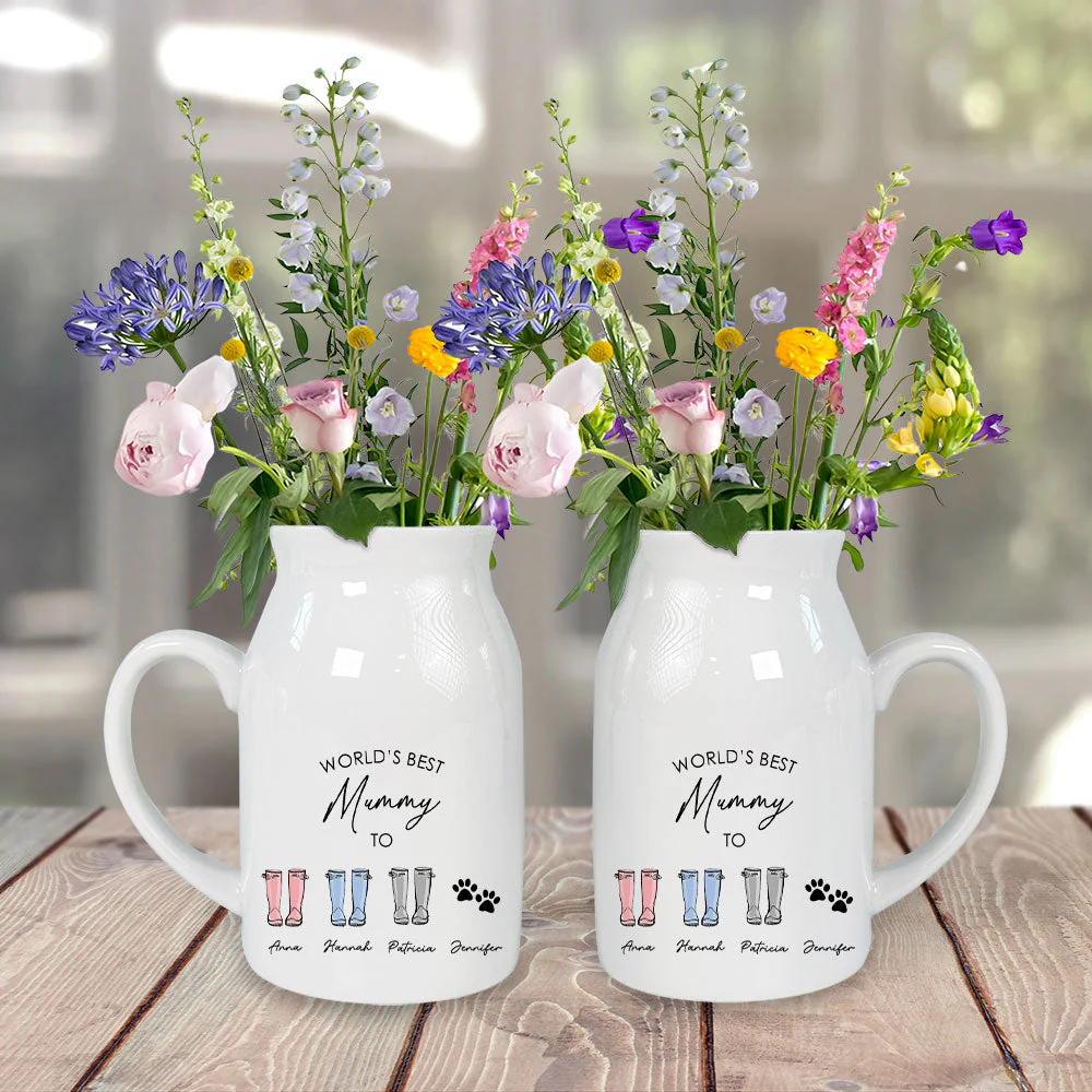 Best Nanny In The World - Personalized Custom Home Decor Flower Vase - Image 2
