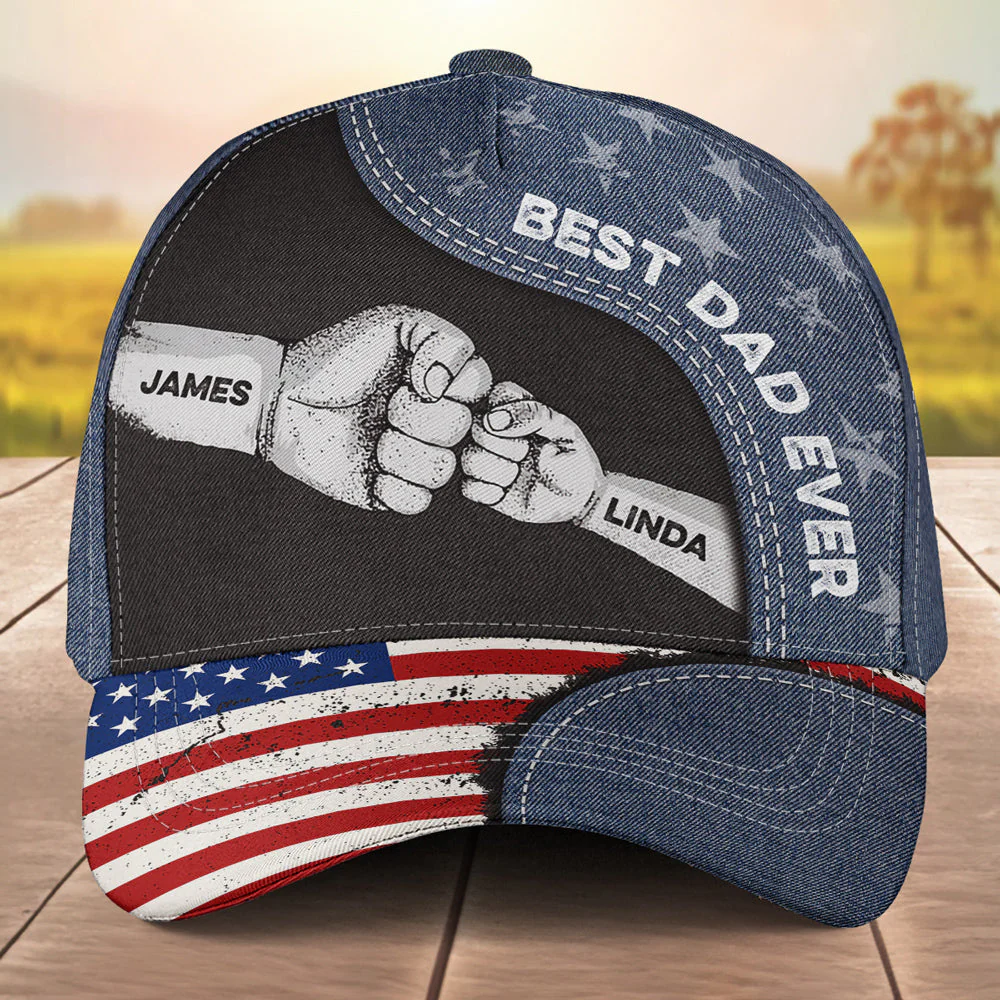 Best Papa Ever  - Personalized Classic Cap - Image 4