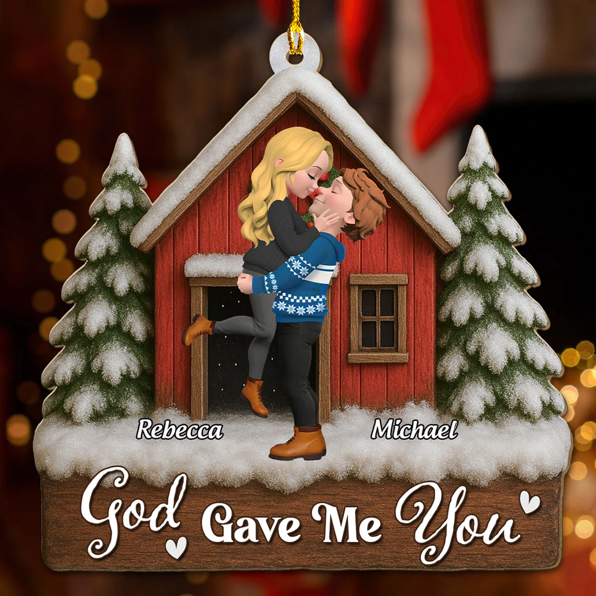 Best Present God Ever Gave Me - Personalized Custom 3D Wood Ornament - Image 4