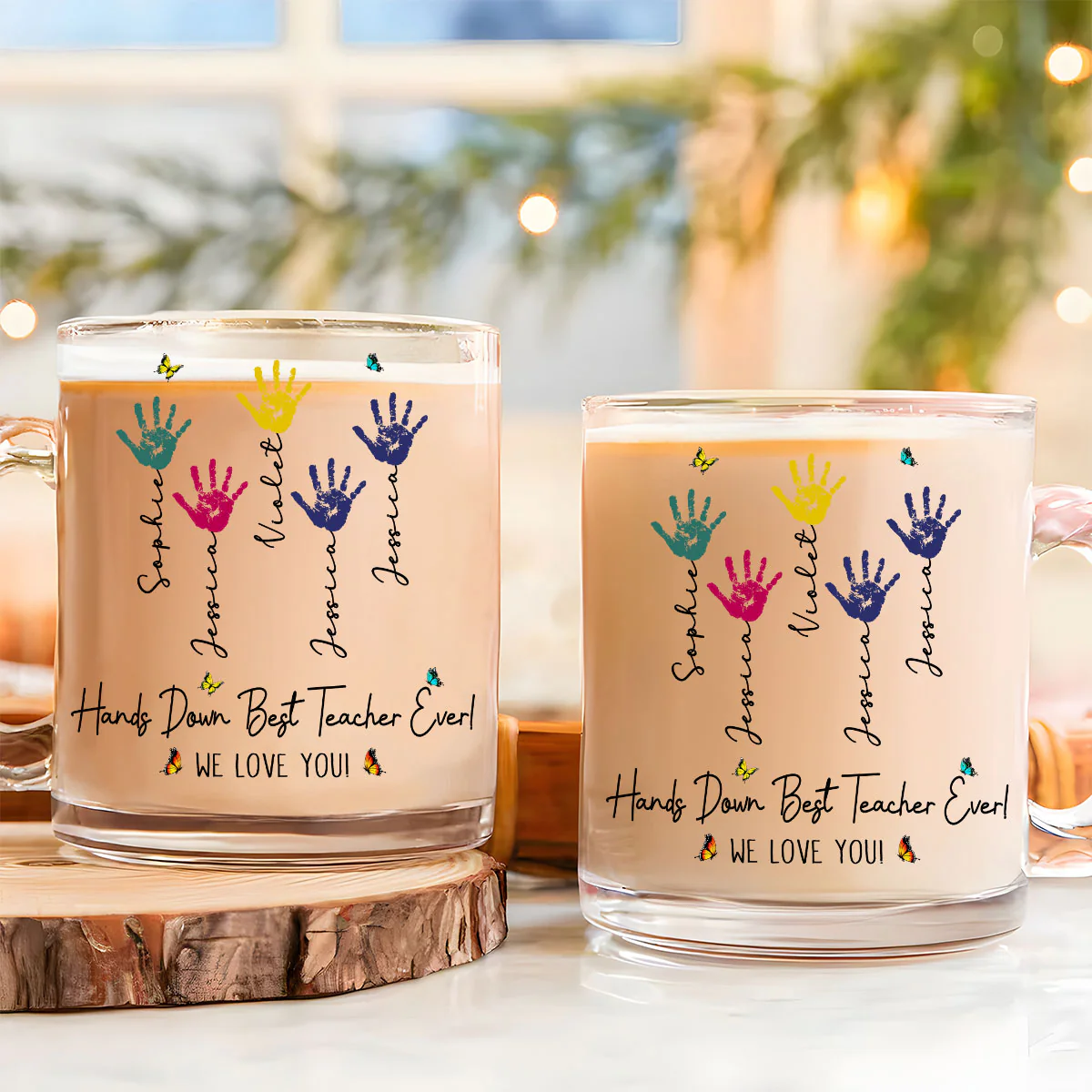 Best Teacher - Personalized Custom Glass Mug - Image 2