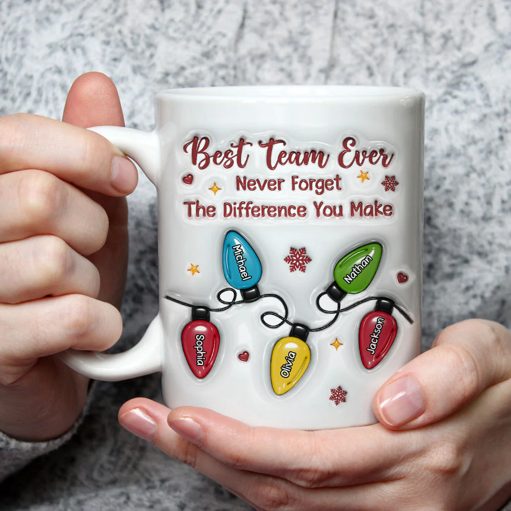 Best Team Christmas Lights - Personalized Custom 3D Inflated Effect Mug - Image 2