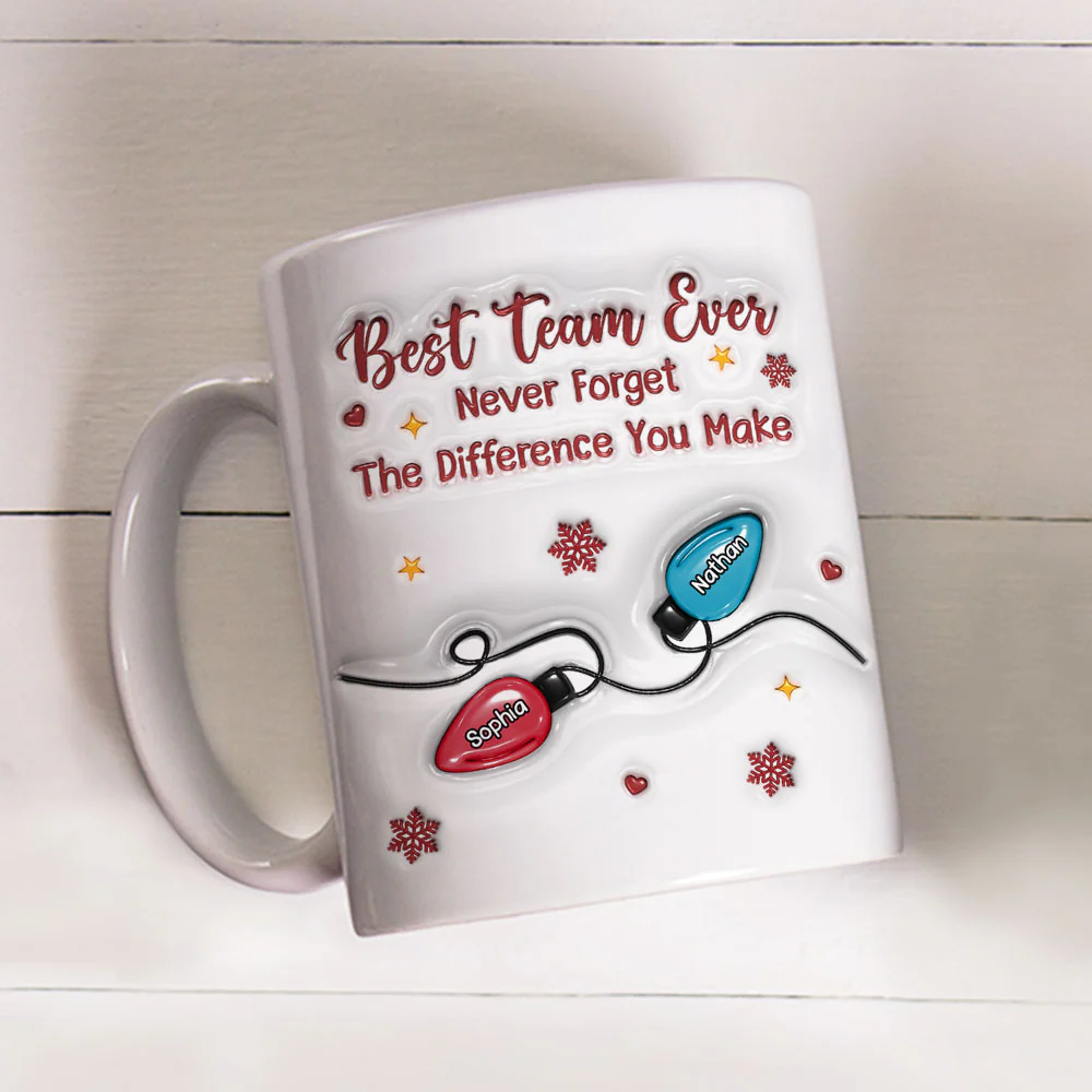 Best Team Christmas Lights - Personalized Custom 3D Inflated Effect Mug - Image 4