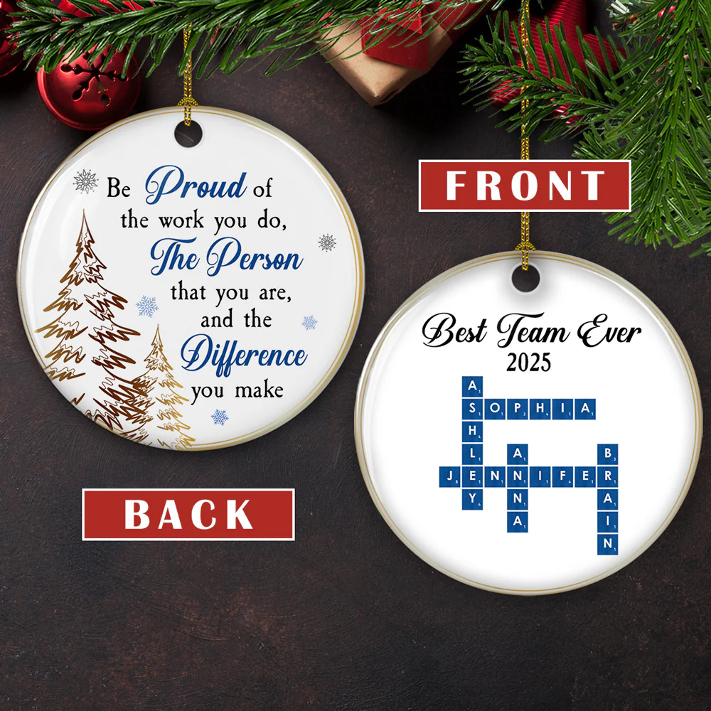 Best Team Ever 2025 - Personalized Custom Ceramic Ornament