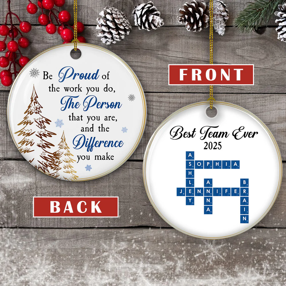 Best Team Ever 2025 - Personalized Custom Ceramic Ornament - Image 3