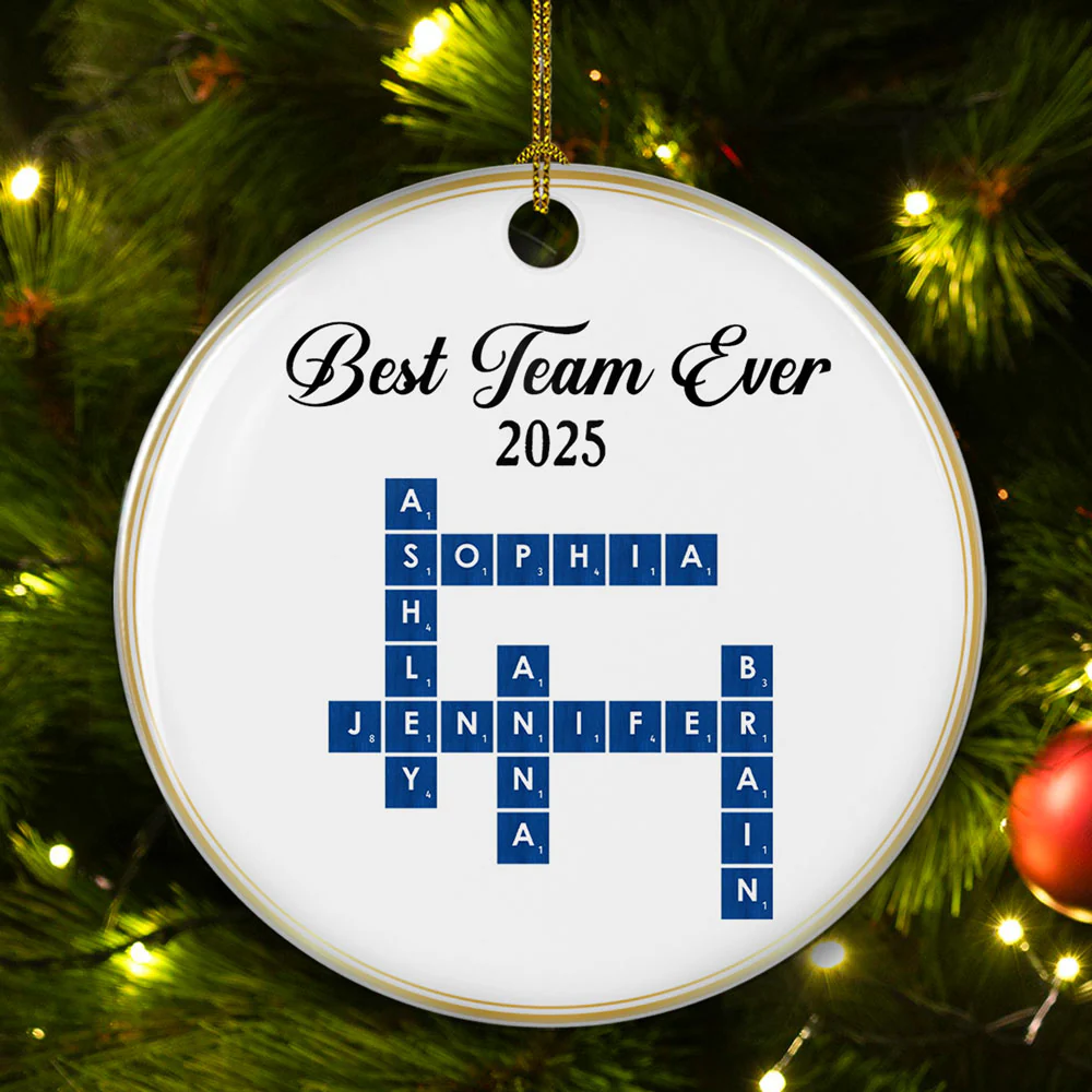 Best Team Ever 2025 - Personalized Custom Ceramic Ornament - Image 5