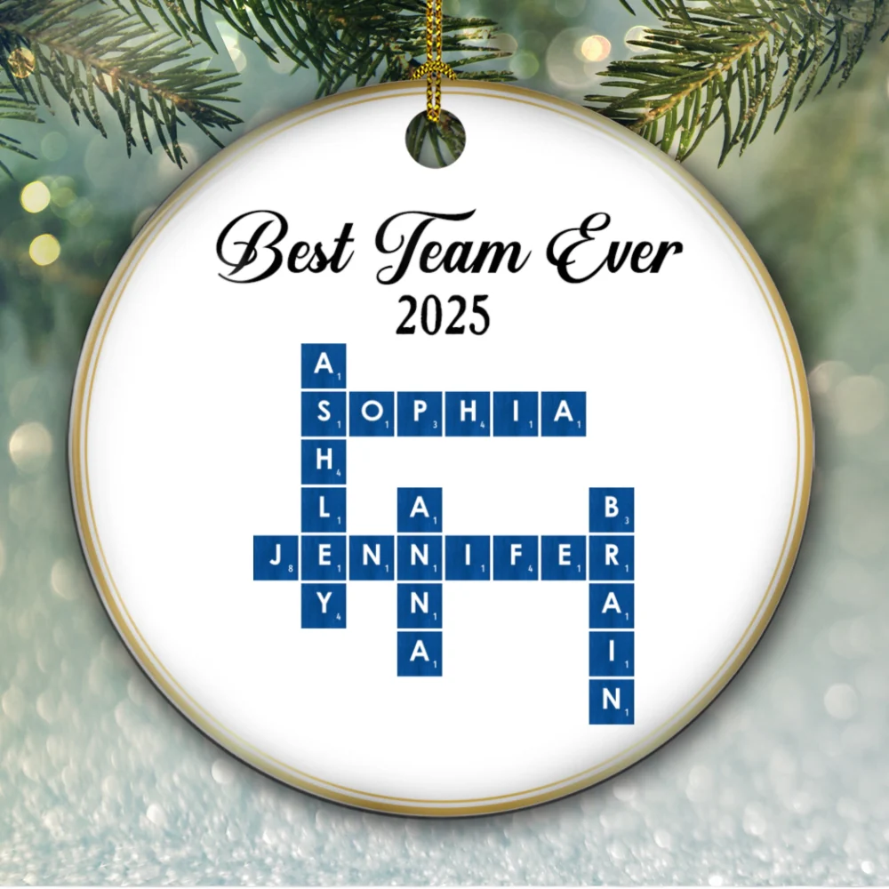 Best Team Ever 2025 - Personalized Custom Ceramic Ornament - Image 6