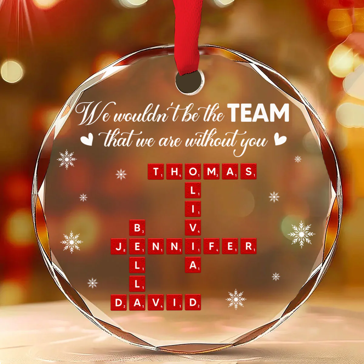 Best Team Ever 2025 - Personalized Custom Glass Ornament - Image 2