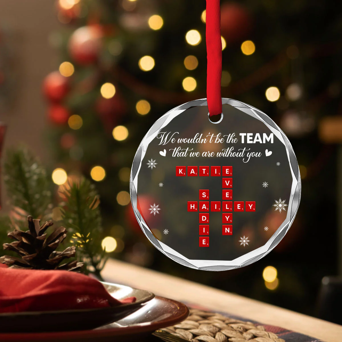Best Team Ever 2025 - Personalized Custom Glass Ornament - Image 3
