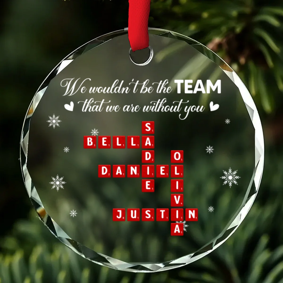Best Team Ever 2025 - Personalized Custom Glass Ornament - Image 5