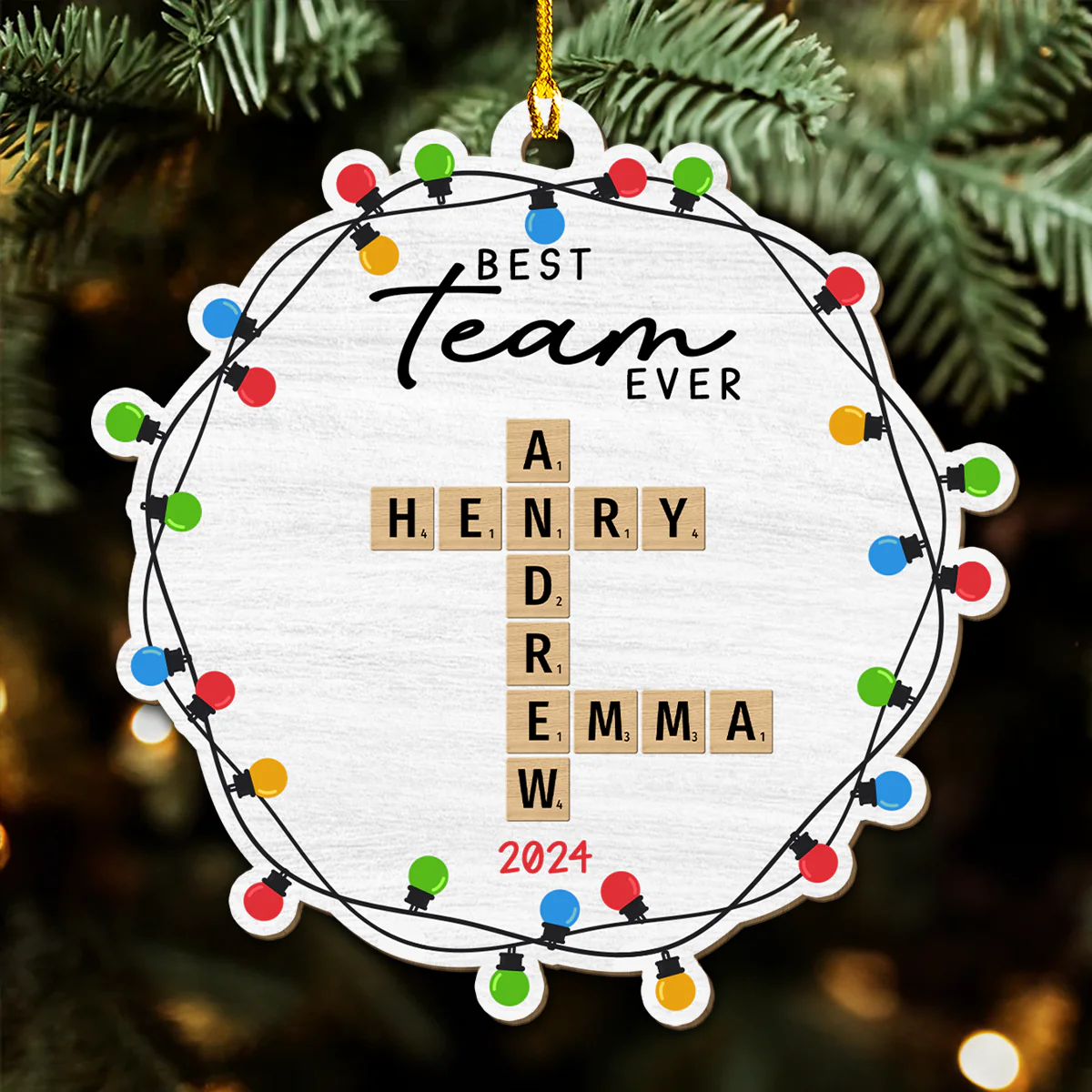 Best Team Ever - Personalized Custom Wood Ornament - Image 3