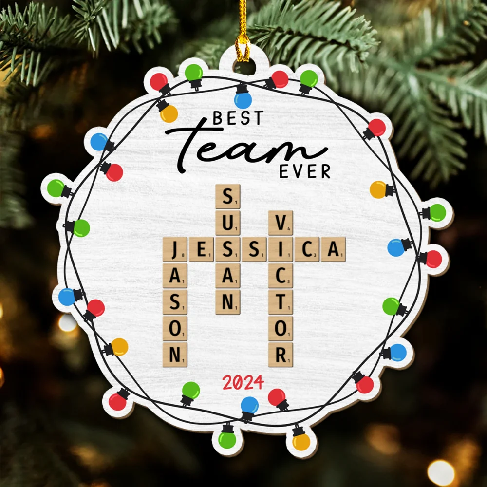 Best Team Ever - Personalized Custom Wood Ornament - Image 4