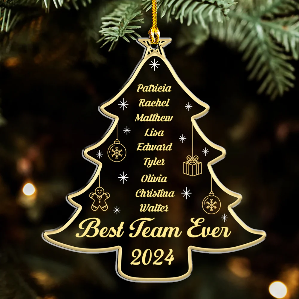 Best Team Ever Tree - Personalized Custom Acrylic Ornament - Image 5