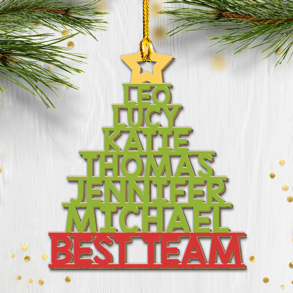 Best Team - Personalized Custom Wood Ornament - Image 2