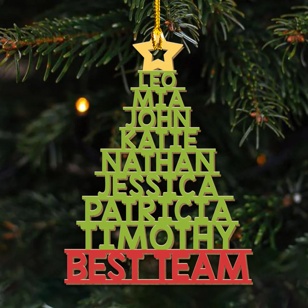 Best Team - Personalized Custom Wood Ornament - Image 3