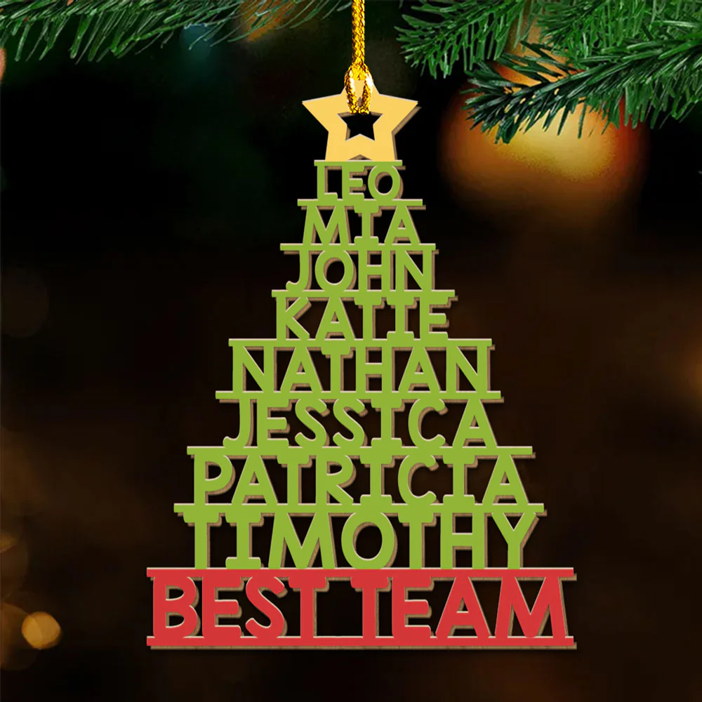 Best Team - Personalized Custom Wood Ornament - Image 4