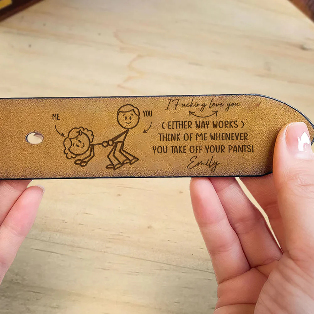 You Know What This Means - Personalized Engraved Leather Belt - Image 4
