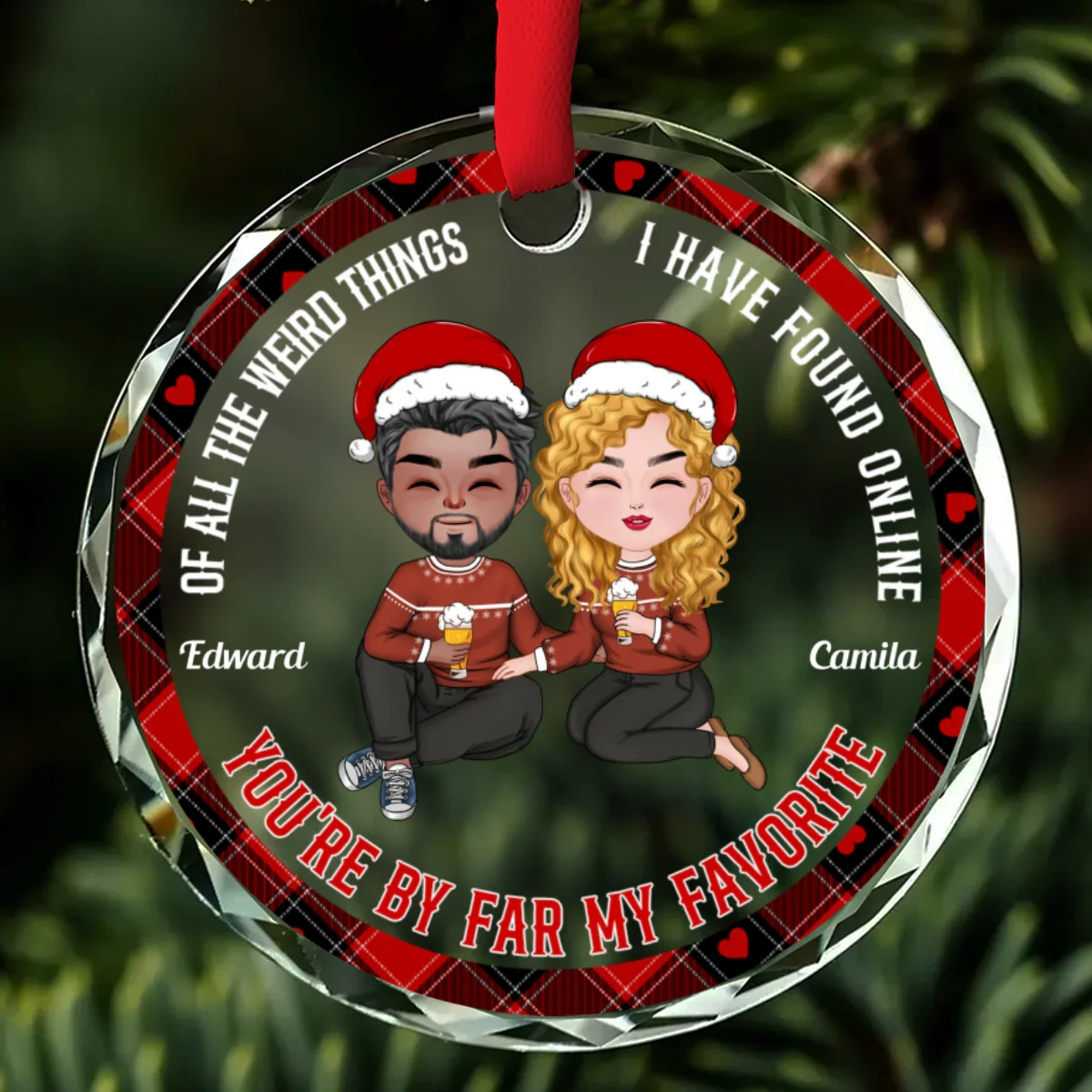 Best Thing I've Ever Found On The Internet - Personalized Custom Glass Ornament - Image 6