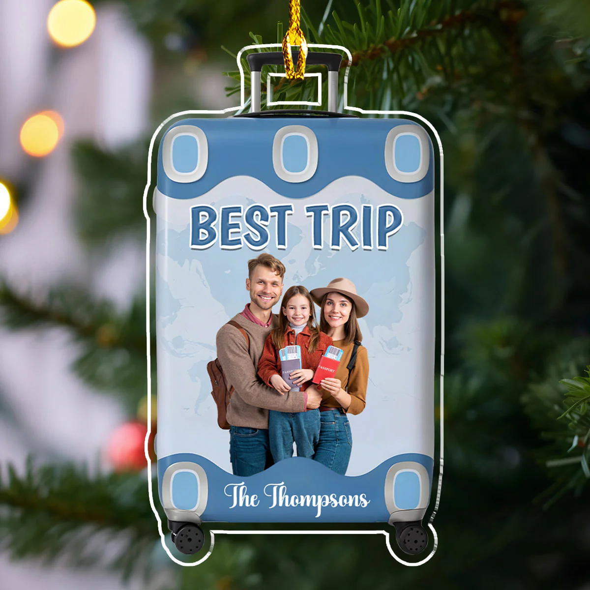 Best Trip Luggage Shape - Personalized Custom Acrylic Ornament - Image 5