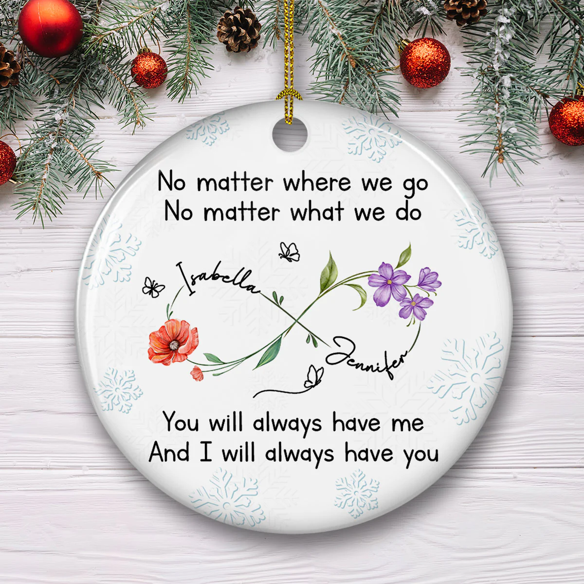 Bestie Always Have You - Personalized Custom Ceramic Ornament - Image 2