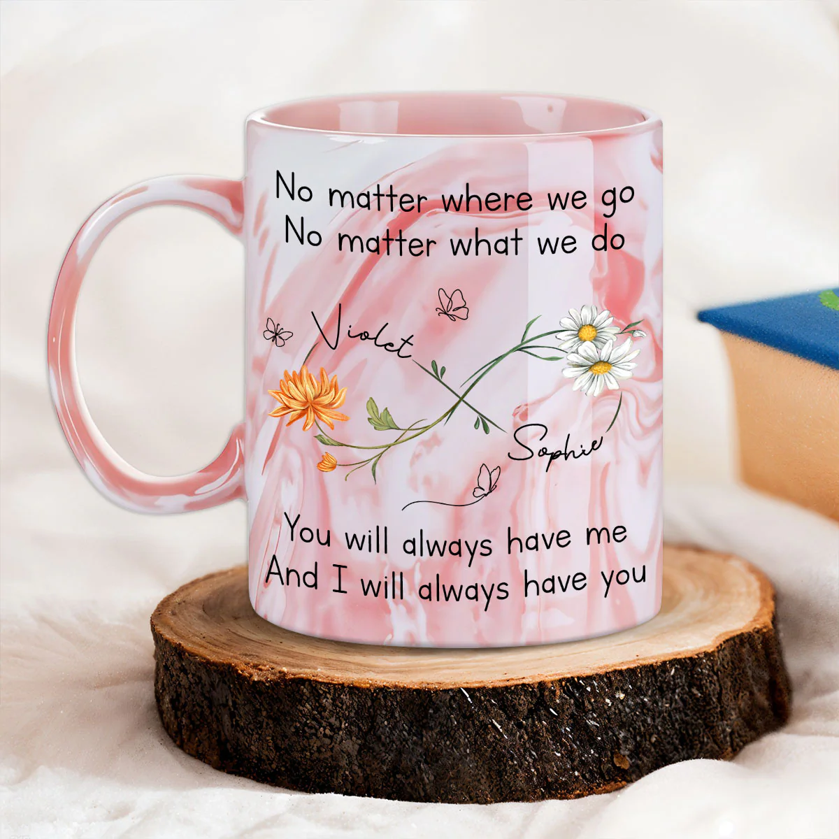 Bestie Always Have You - Personalized Custom Pink Marble Mug - Image 4