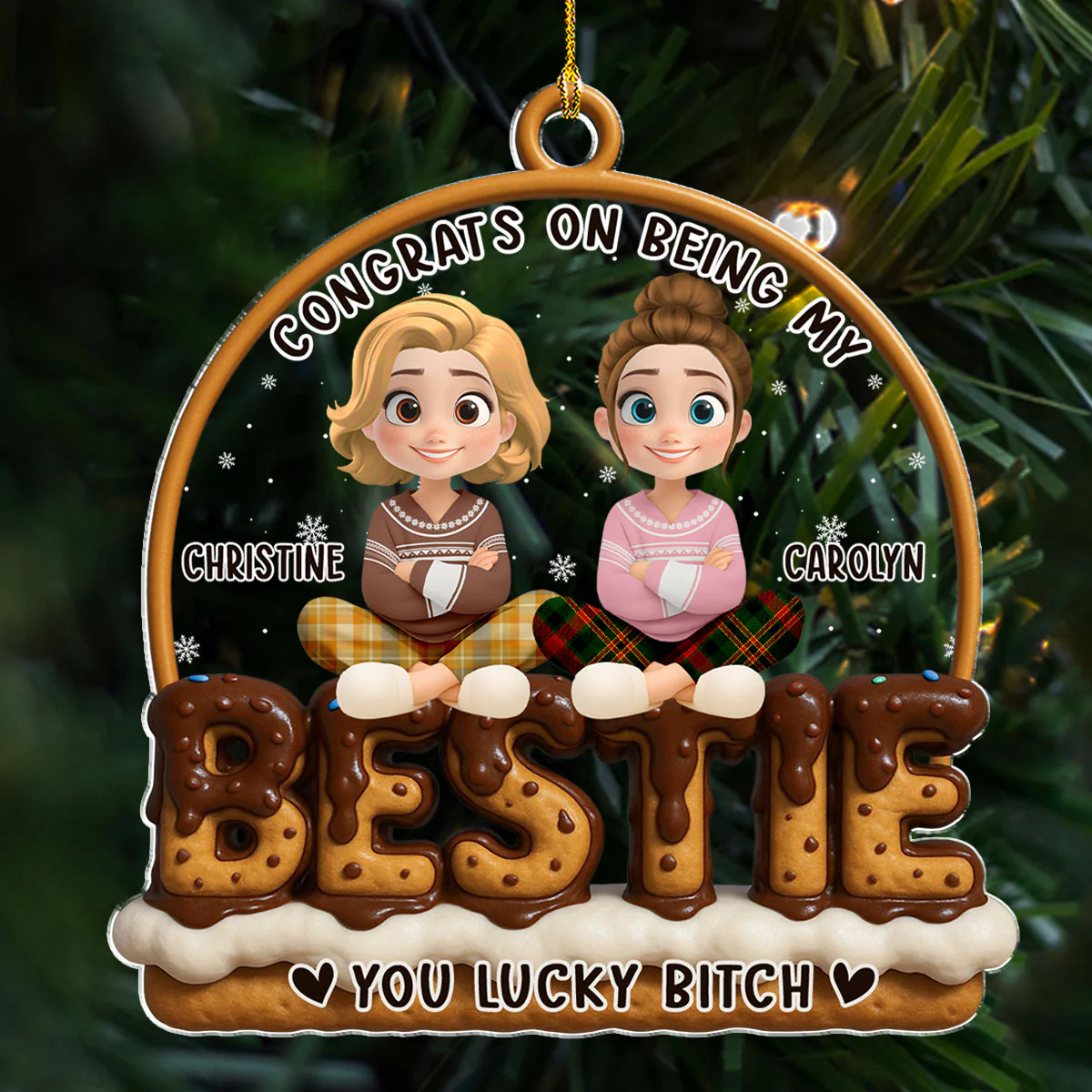 Bestie Beautiful Smore - Personalized Custom Acrylic Ornament - Image 3