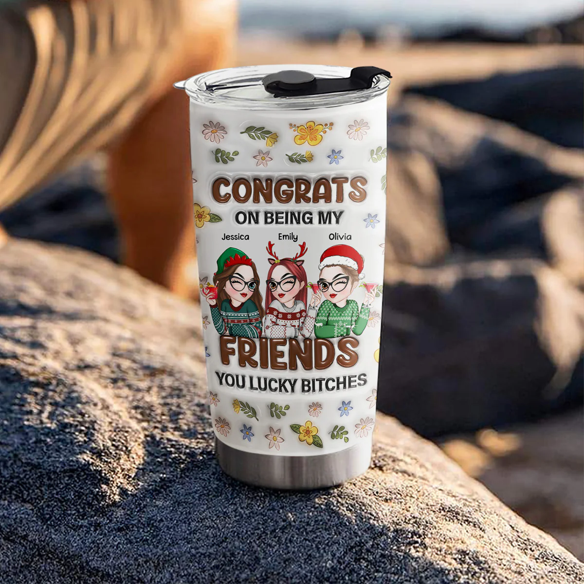 Bestie Congrats - Personalized Custom 3D Inflated Effect Tumbler - Image 4