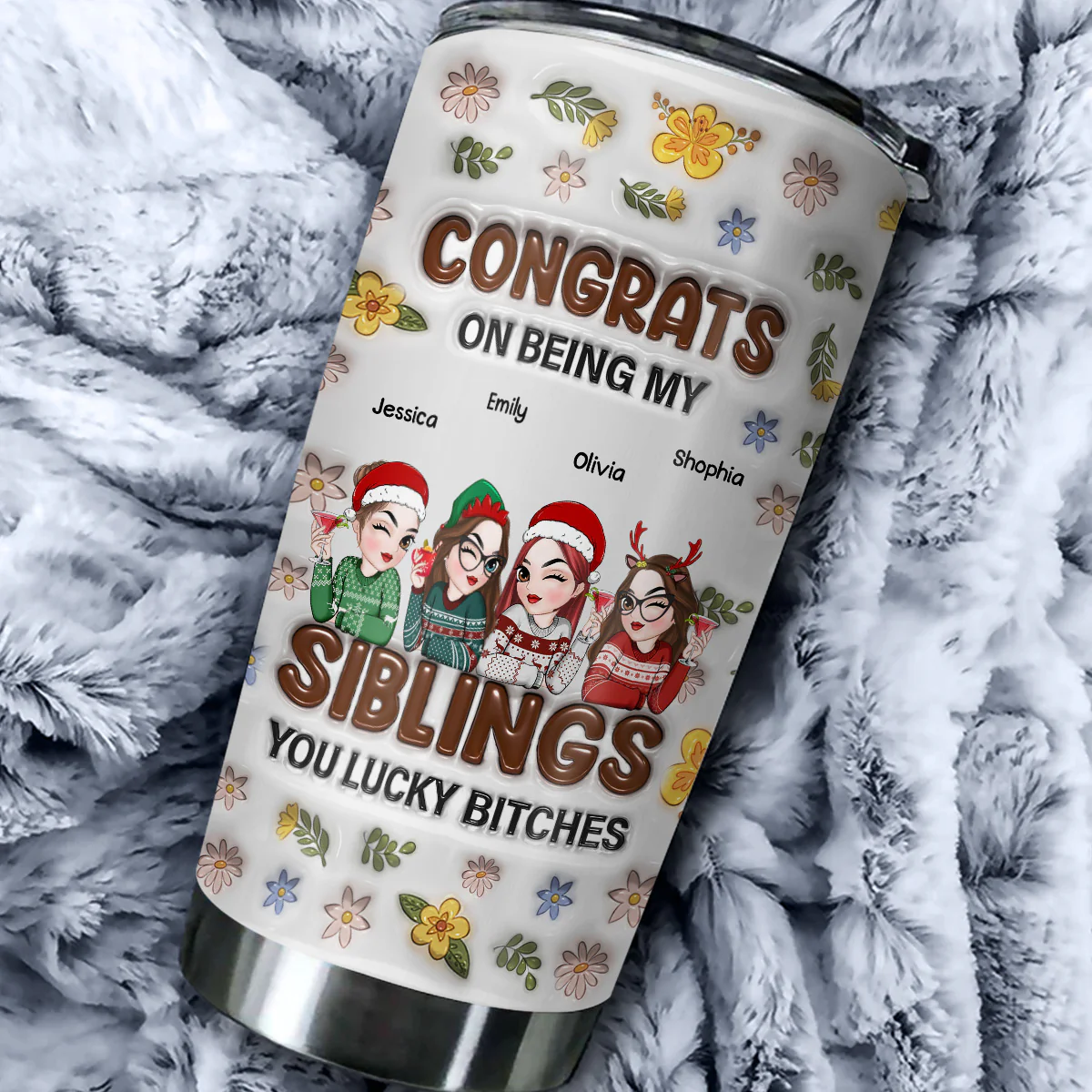 Bestie Congrats - Personalized Custom 3D Inflated Effect Tumbler - Image 6