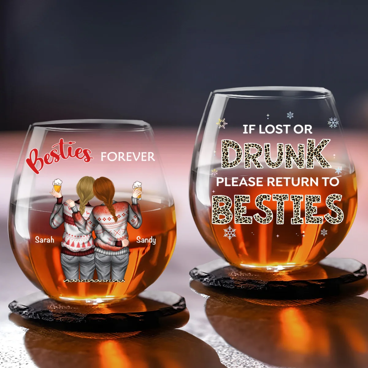 Bestie Drunk - Personalized Custom Wine Glass - Image 5