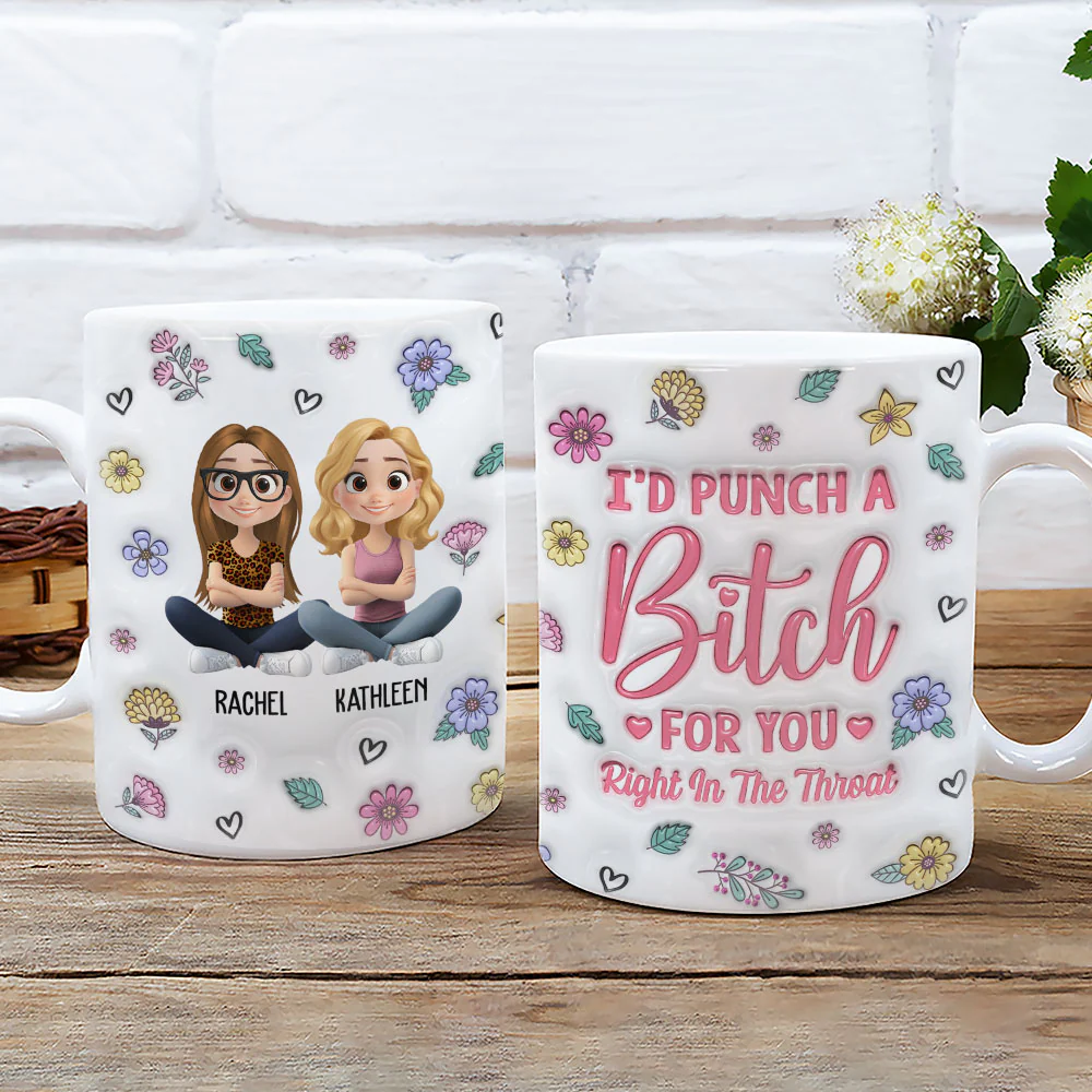 Bestie Forever Cartoonize - Personalized Custom 3D Inflated Effect Mug - Image 3