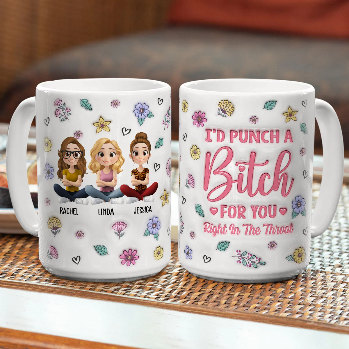 Bestie Forever Cartoonize - Personalized Custom 3D Inflated Effect Mug - Image 9