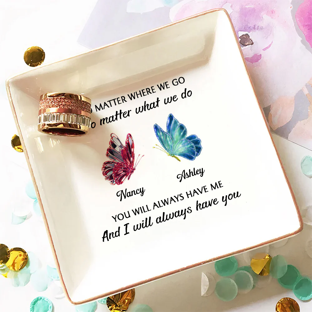 Bestie Forever On Our Ways - Personalized Custom Jewelry Dish - Image 2