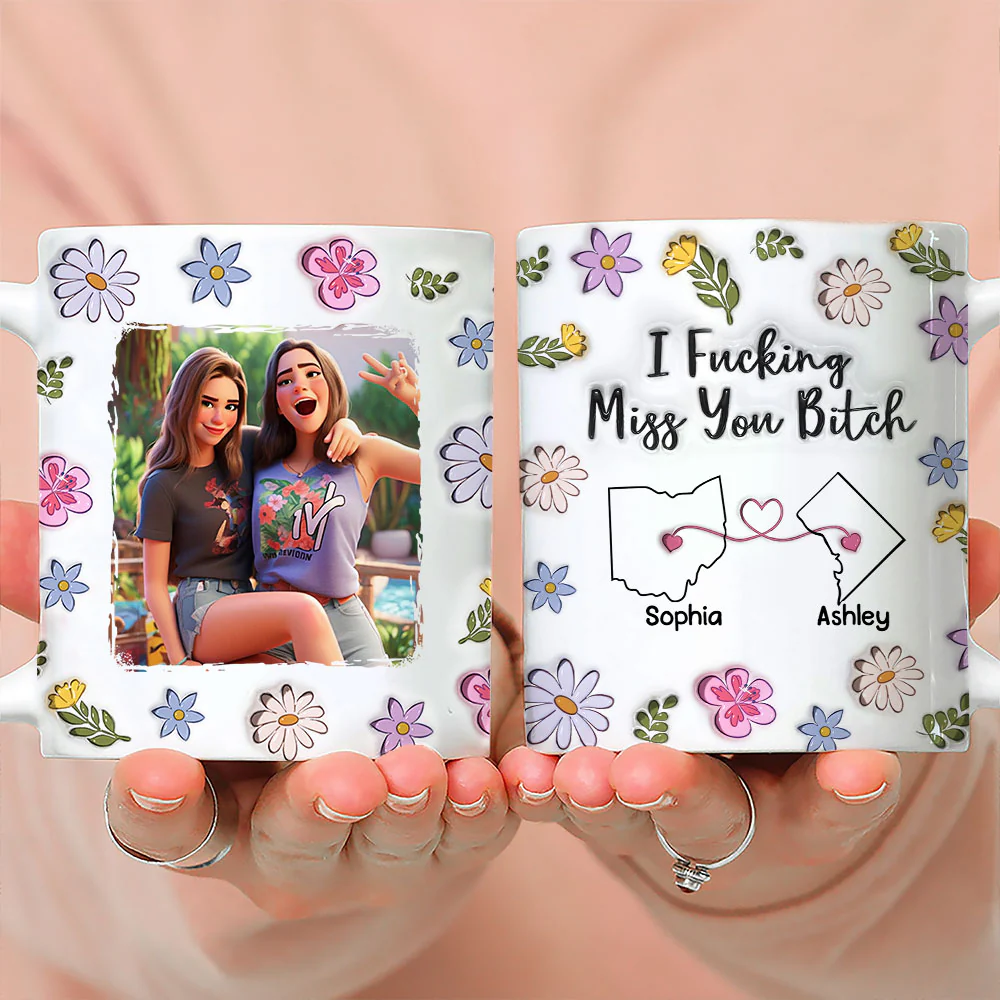 Bestie I Miss You - Personalized Custom 3D Inflated Effect Mug - Image 3