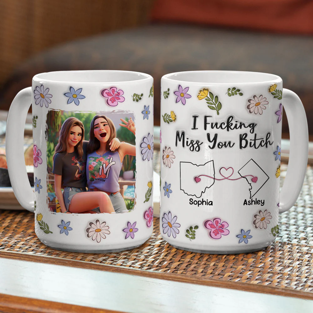 Bestie I Miss You - Personalized Custom 3D Inflated Effect Mug - Image 7