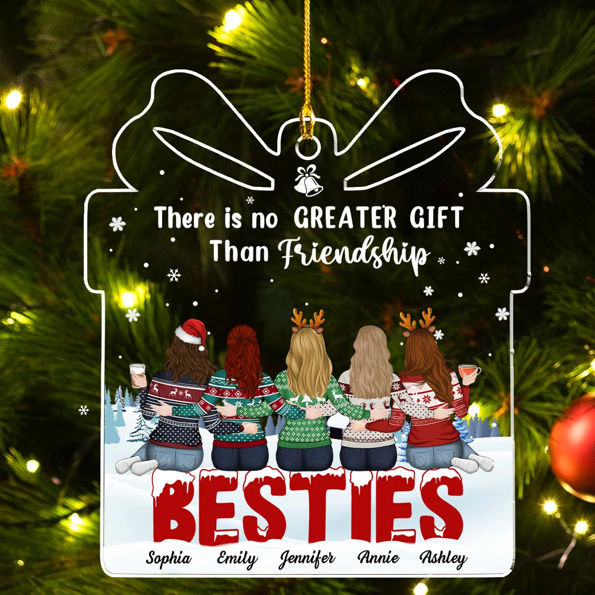 Bestie Love Forever Gift - Personalized Custom Acrylic Ornament - Image 3
