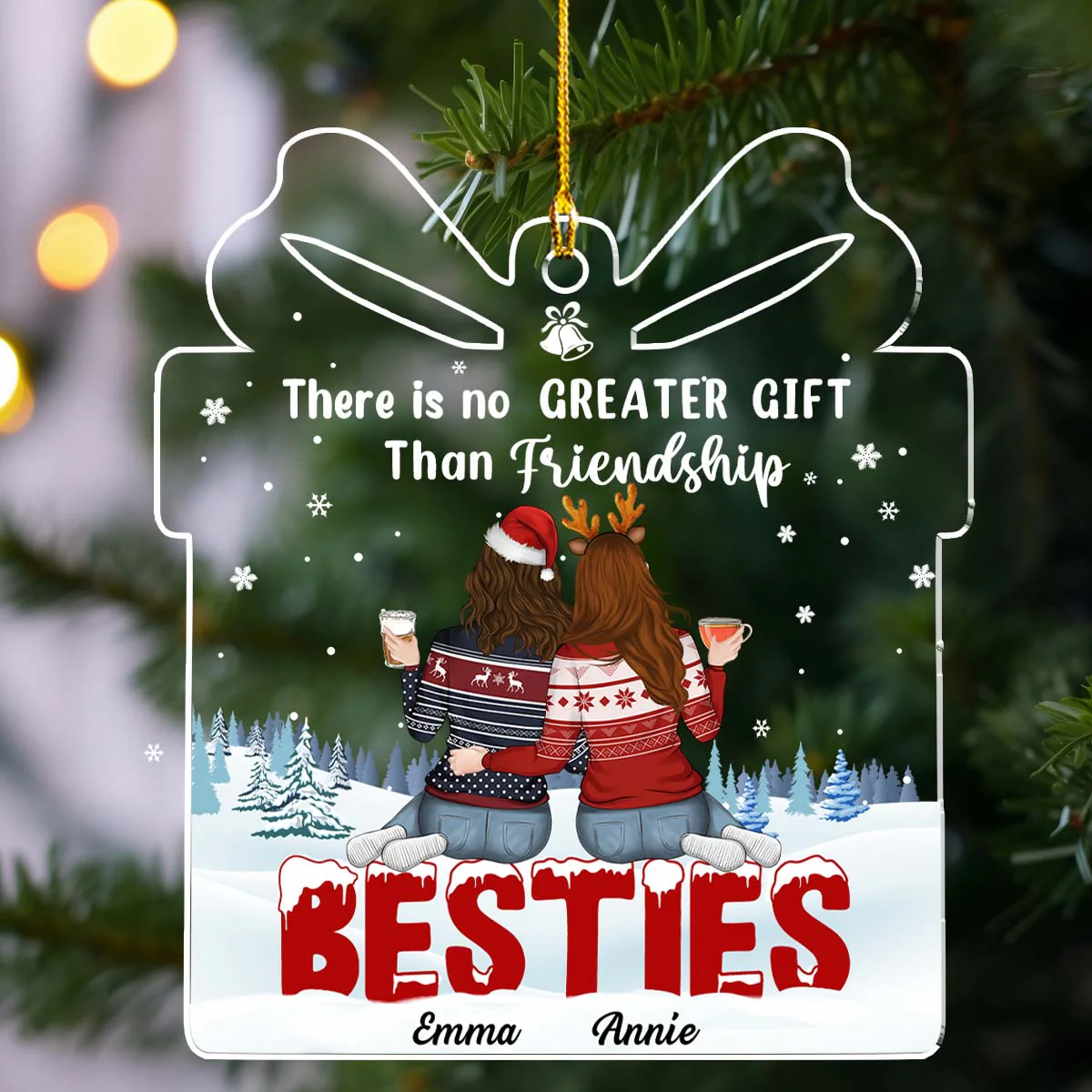 Bestie Love Forever Gift - Personalized Custom Acrylic Ornament - Image 4