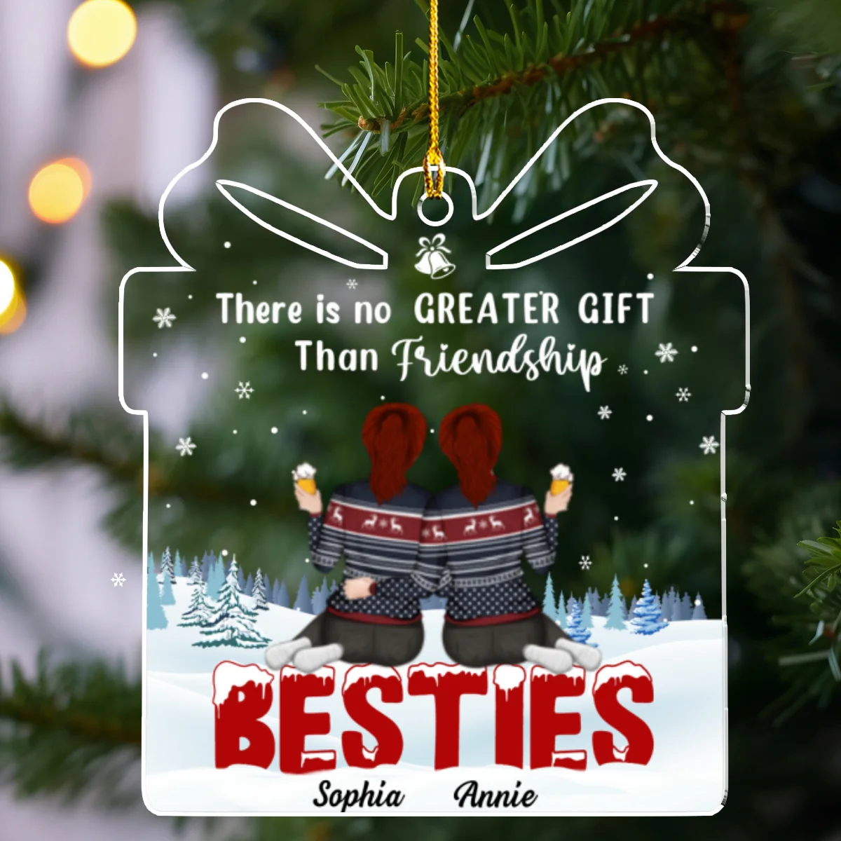 Bestie Love Forever Gift - Personalized Custom Acrylic Ornament - Image 6