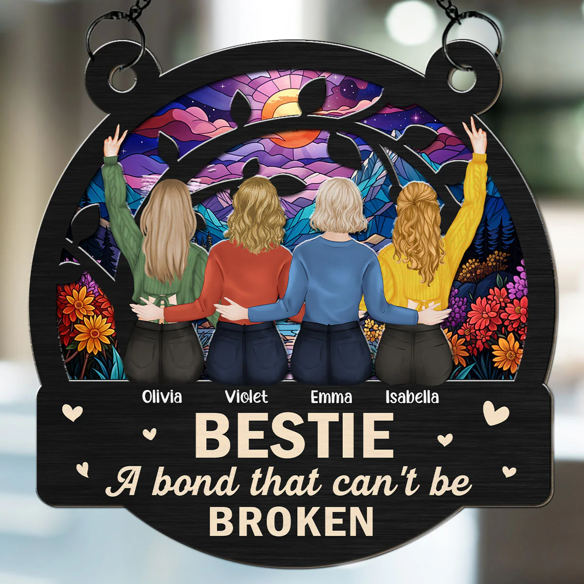 Bestie Love - Personalized Custom Suncatcher - Image 3