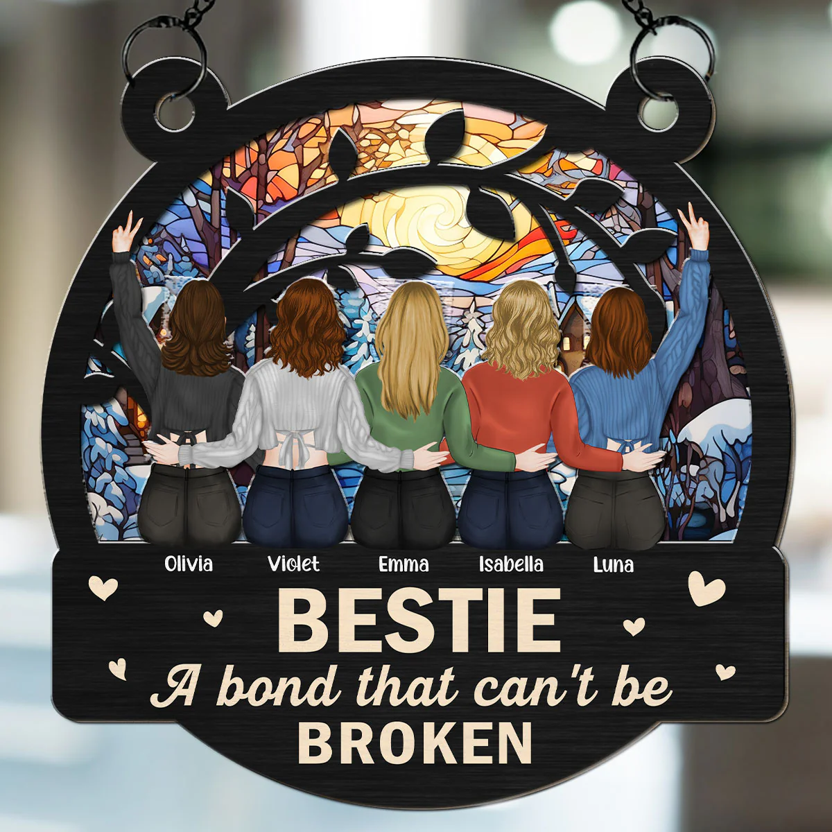 Bestie Love - Personalized Custom Suncatcher - Image 4