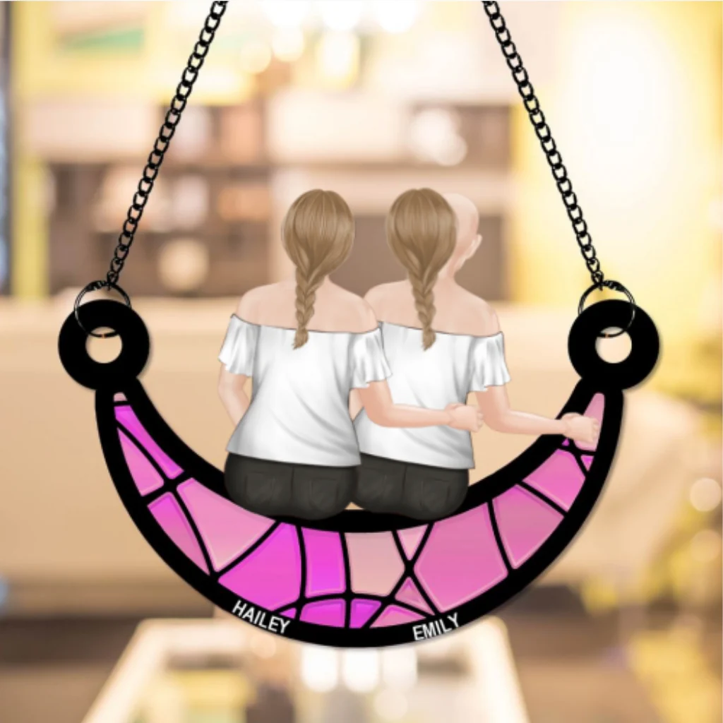 Bestie On The Moon - Personalized Custom Suncatcher - Image 5