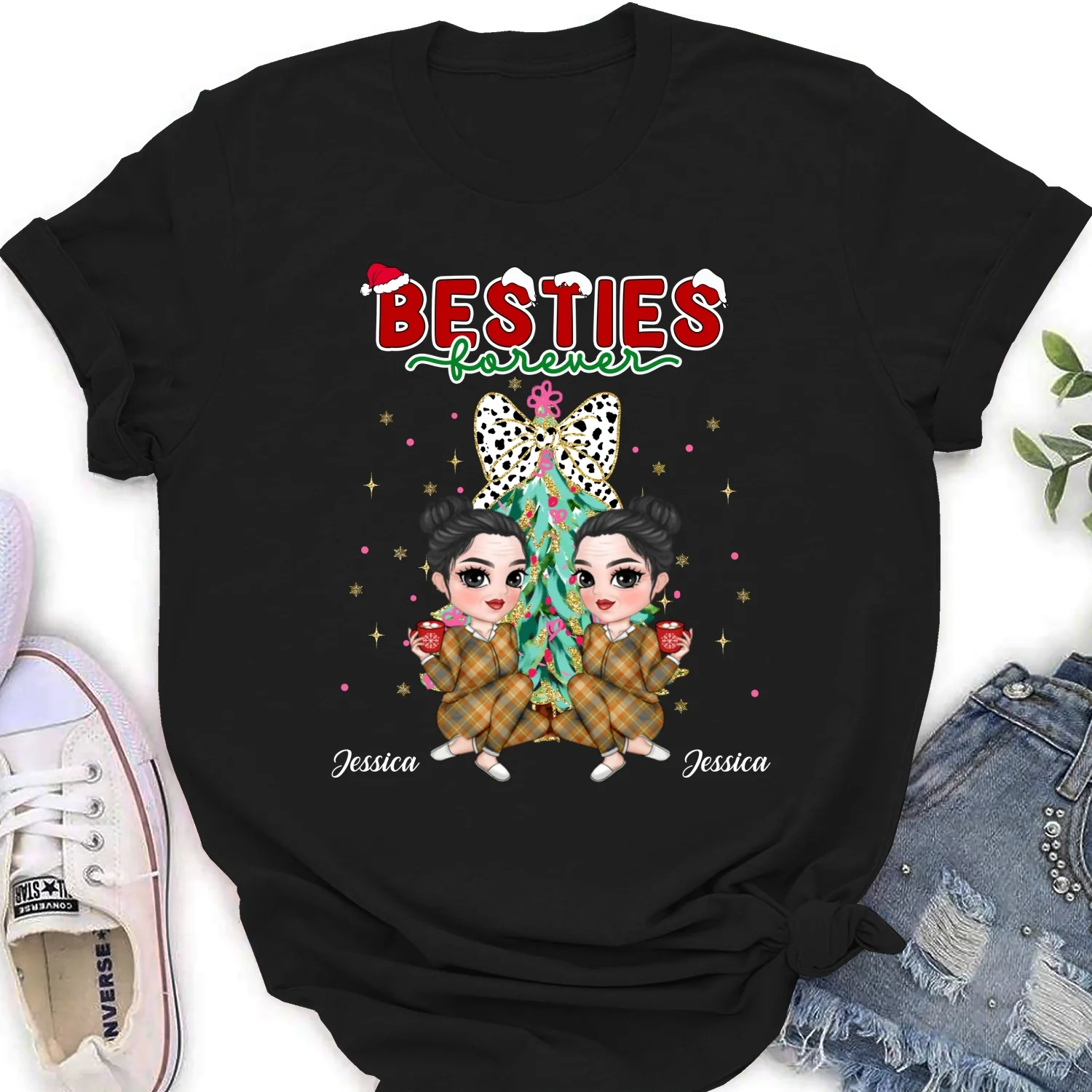 Bestie Sitting Christmas - Personalized Custom Shirt - Image 15