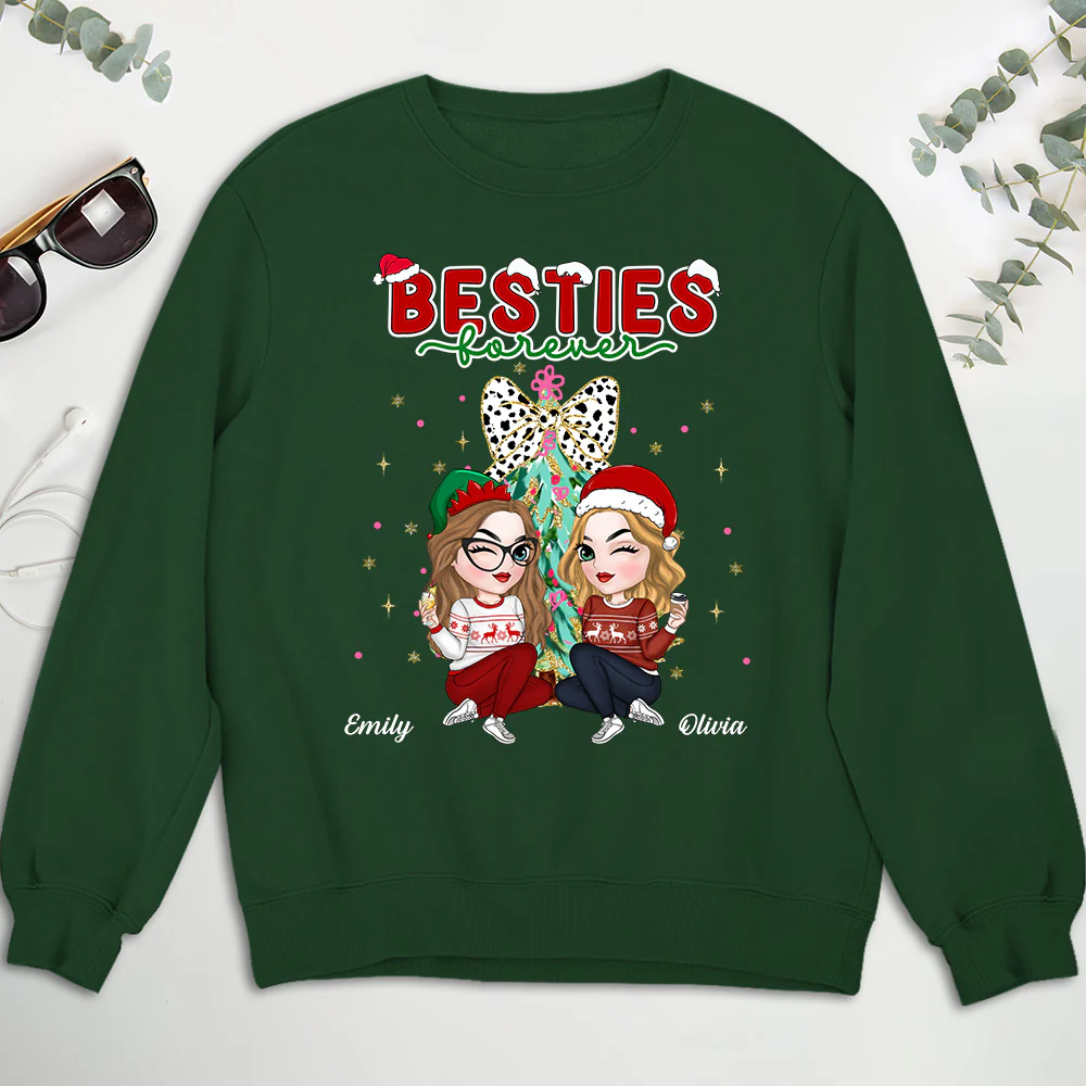 Bestie Sitting Christmas - Personalized Custom Shirt - Image 3