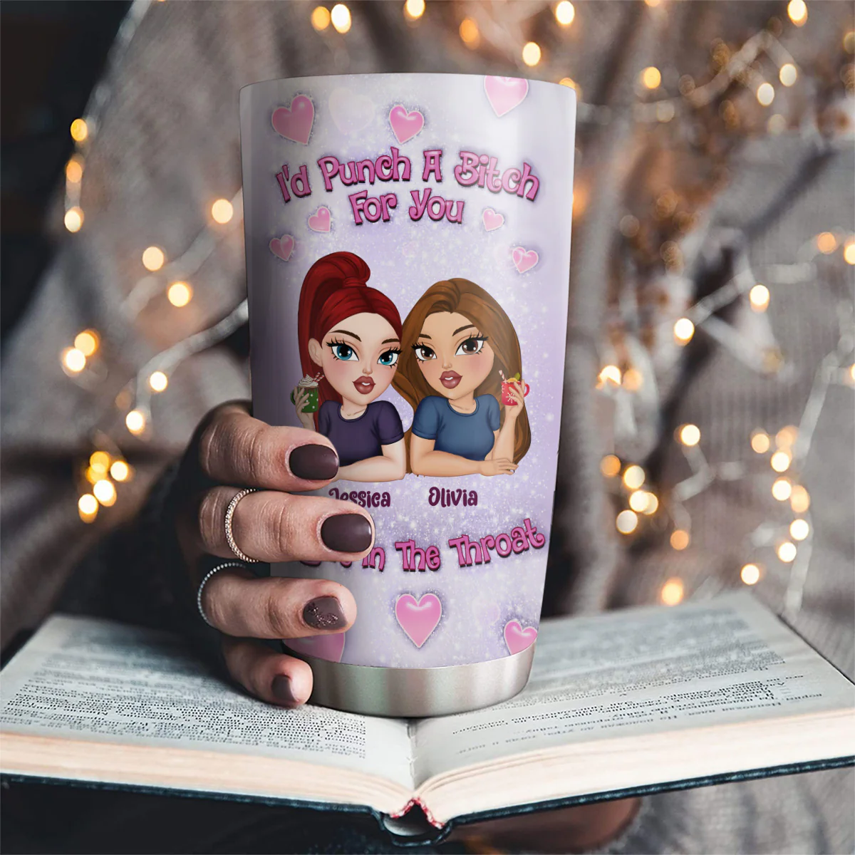 Bestie Together - Personalized Custom 3D Inflated Effect Tumbler - Image 2